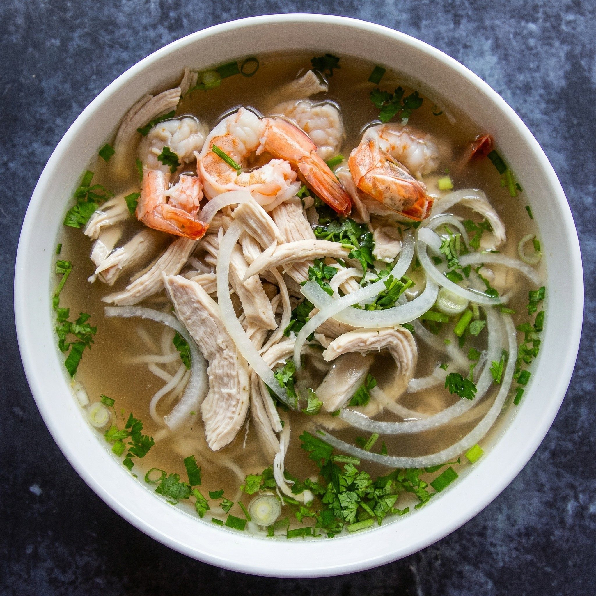 P11. Shredded Chicken Pho & Shrimp (Beef Broth).